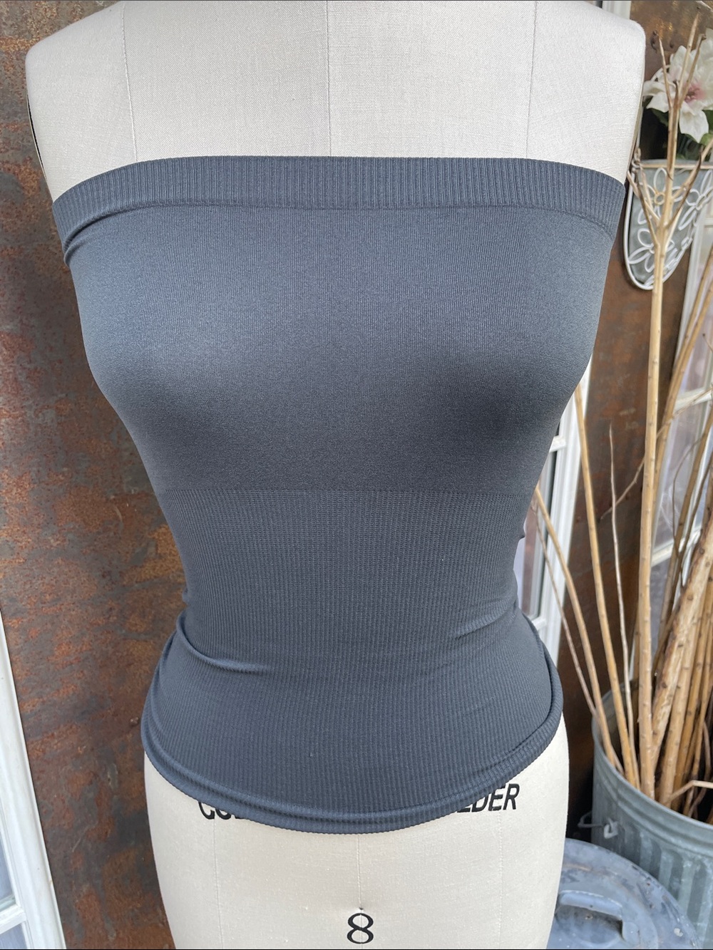 Dark Grey Seamless Tube Top - Women